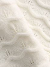 Wave Pointelle-Strickcardigan mit tief ausgeschnittenen Schultern